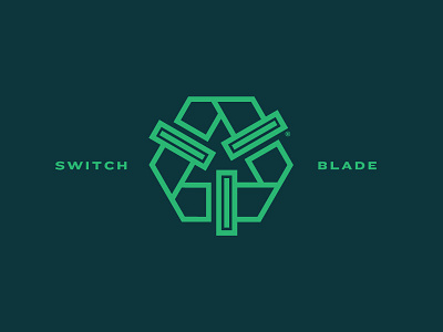 Switch Blade again blade branding green icon recycle redo reuse switches