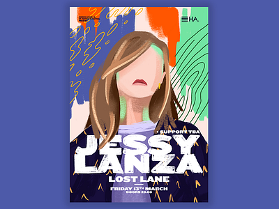 Jessy Lanza - Hidden Agenda art dj draw dublin gig illustration party poster poster design procreate sketch