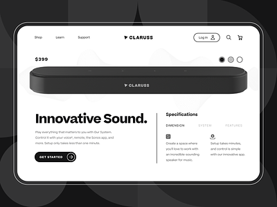 Claruss - Smart Bluetooth Speaker Product Page UI/UX