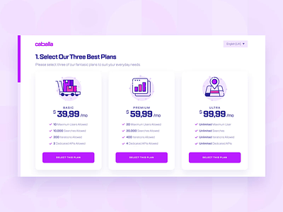 Caballa — Pricing/Payment Checkout UI/UX 3 2d animation checkout e commerce finance flat form icon illustration online shop payment payment method pricing purple responsive shopping startup ui ux web design