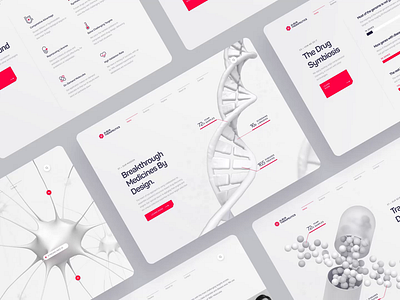 Albus Therapeutics - Web UI/UX Overview 3d animation biology biotech chemistry dna drug health healthcare medical medicine molecule neuron protein red science startup ui ux web design