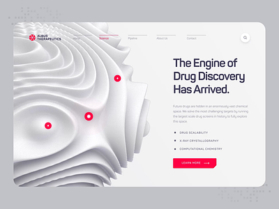 Albus Therapeutics - Web UI/UX Interaction 1 3d animation biology biotech chemistry dna drug healthcare illustration medical medicine molecule protein red science startup ui ux web design white