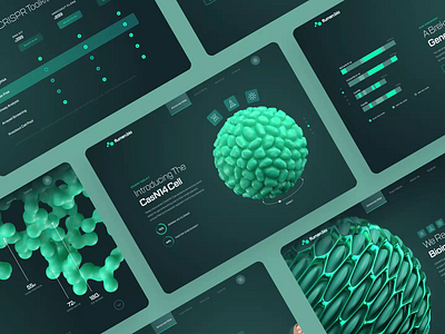 Flumen Bioscience — Web UI/UX Overview 2 3d animation biology biotech cancer chemistry crispr dark dna drug green health illustration medical pharma protein science ui ux web design