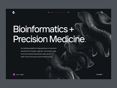 Galapagos.ai — Web Design | Solutions Page UI/UX 3d animation bioinformatics biology biotech cancer cure dark disease dna gene genetics health landing page medicine pharma pill ui ux web design