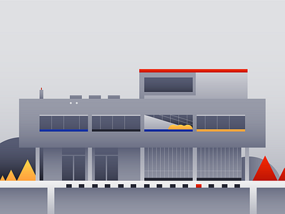 Villa Savoye (Le Corbusier) abstract abstract design architecture architecture design building buildings de stijl france houses illustration international style le corbusier minimalism modern architecture modernism