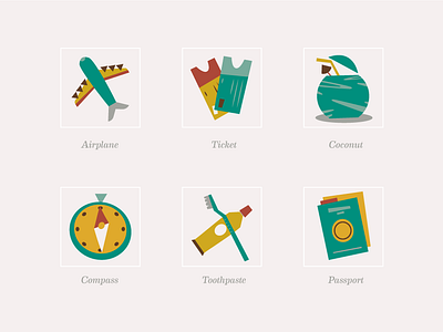 Travel Icons (Midcentury Modern Style)