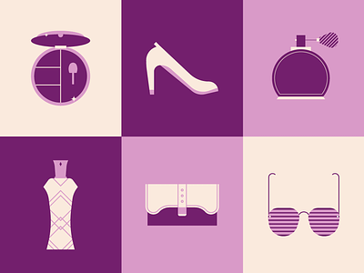Fashion & Beauty Icons / Illustrations #1 beauty icons beauty illustration fashion icons fashion illustration girl icons girl makeup high heel makeup makeup icon makeup icons minimal icon perfume perfume bottle perfume icon perfume illustration shade vector illustration wallet