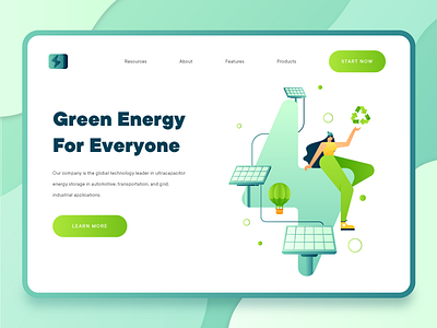 Green Energy Sustainability 2 2d business character electricity energy fintech flat green green energy illustration landing page power recycle solar solar panel startup sustainability ui ui design ux