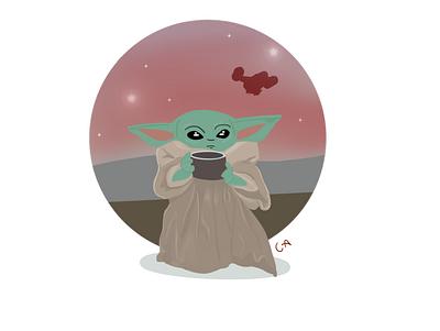 Baby Yoda illustration procreate star wars