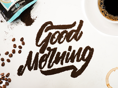 Good Morning lettering photography tactile type