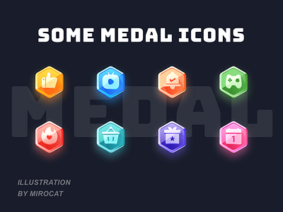 Medal icons colors design icon illustration mirocat ui