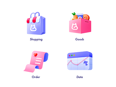 4 icon data design goods icon order shopping ui