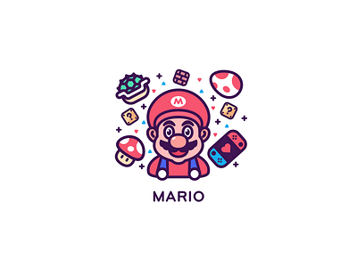 Mario design egg game green turtle icon illustration line mushroom mysterious props switch ui wall