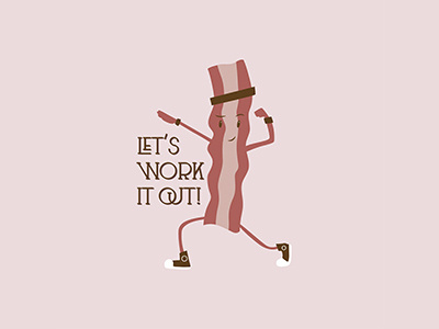 Let's bacon it out! animation character design flat illustration vector