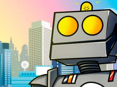 Robot character design illustration vector