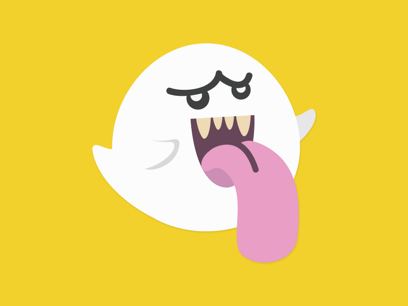 Super Mario - Boo boo cute flat design flat icon flat illustration ghost halloween happy halloween illustration snapchat super mario tongue