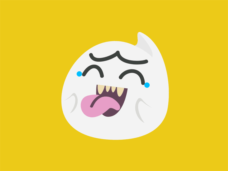 First GIF animation - Boo! animation boo cry laughing cute ghost gif halloween happy halloween illustration snapchat supermario tongue