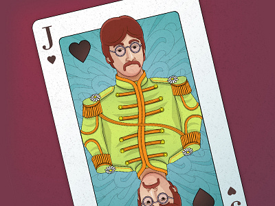 Sgt. Pepper Lonely Hearts Playing Card beatles illustration john lennon lennon naipe playing card sgt. pepper the beatles