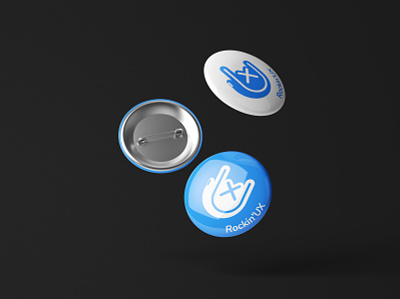 RockinUX badge brand button hand icon logo pin rock ui ux