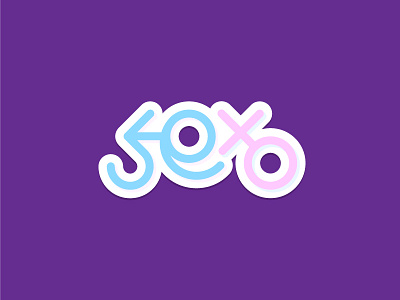 Sexo sticker flat illustrator letter sticker symbol typography vector