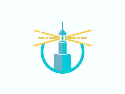Alexandria Lighthouse blue flat icon iconic line sea vector