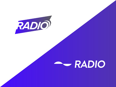 Radio flat logo minimal music radio sound wave
