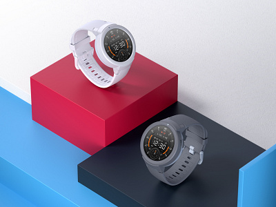 Smartwatch rendering amazfit c4d product render smartwatch 小米