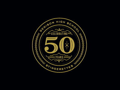 Stingerettes 50 Year Anniversary 50 year anniversary black and gold seal