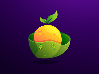 FRESH MANGO brand branding color colorful design fresh fruit green illustration leaf logo mango modern orange vector waterdrop