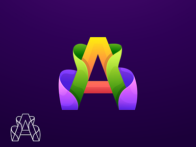 COLORFUL LETTER A a logo brand branding color colorful company design designer icon illustration letter a lettering lettermark logo premium typography vector