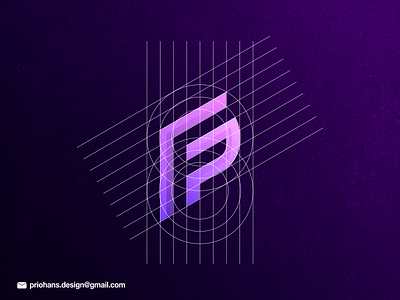 Letter Mark F + P Logo brand branding color colorful fp logo letter f letter f logo letter mark logo logo logo grid logo process modern logo prio hans purple color vector
