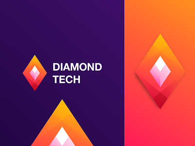 DIAMOND LOGO brand branding color colorful diamond diamond logo logo logo designer prio hans technology technology logo typography