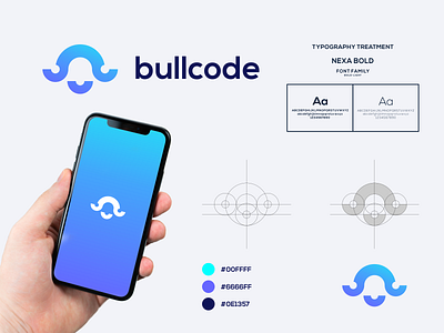 Bullcode Logo brand brand identity branding bull bull logo code logo color grafast design logo technology technology logo typography vector visual identity