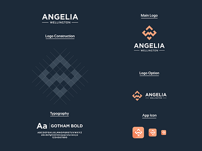 Letter mark A and W Logo app branding icon letter a letter aw letter aw logo letter w logo typography ui ux vector