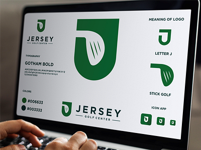 LETTER MARK J AND GOLF LOGO app branding golf golf logo grafast design green letter j letter j logo logo sport sports logo stick golf typography ui ux vector