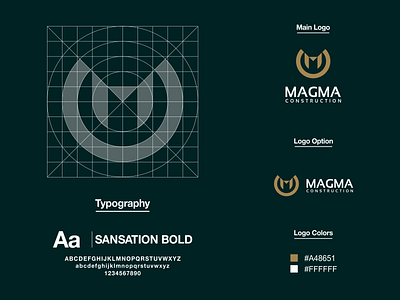 Magma Construction Logo brand brand identity branding letter m lettermark logo logo designer logo guidelines logo process m logo prio hans typography vector