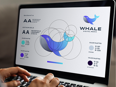 Whale Digital Media Logo brand branding color colorful designer digital logo logo logo designer modern logo orca logo prio hans vector whale whale logo