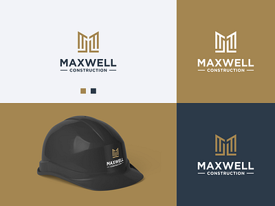 Maxwell Construction Logo brand branding construction logo letter m logo logo logo designer prio hans typography vector