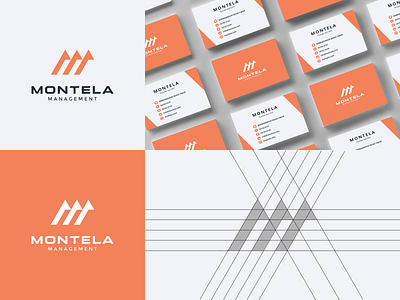 MONTELA MANAGEMENT brand brand identity branding color design illustration letter m letter m logo logo logo designer logo grid prio hans typography ui ux vector