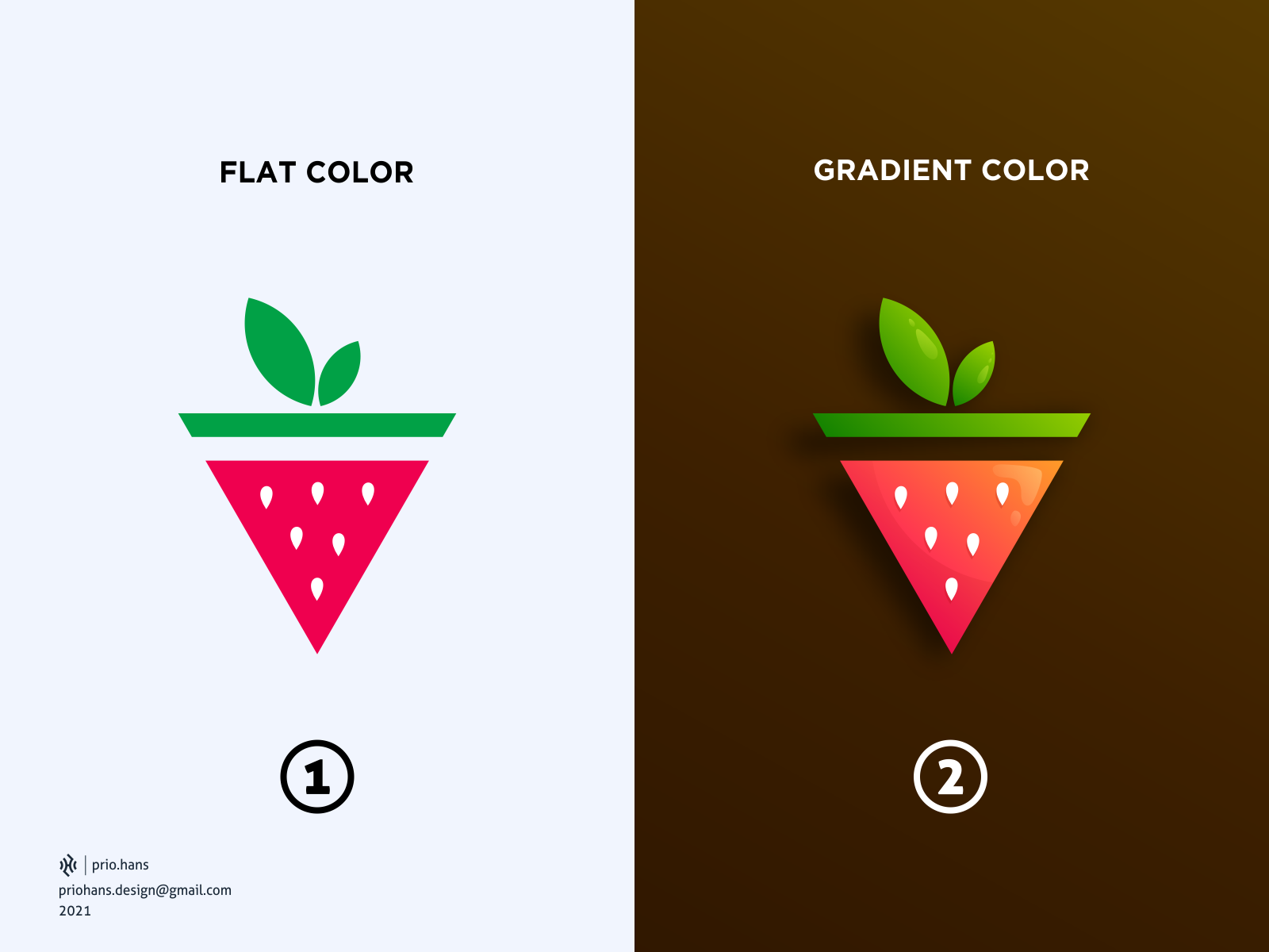 Triangle Strawberry Logo by Prio Hans on Dribbble
