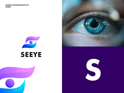 LETTER S AND EYE LOGO brand brand identity branding color eye eye logo letter s letter s logo logo prio hans typography vector