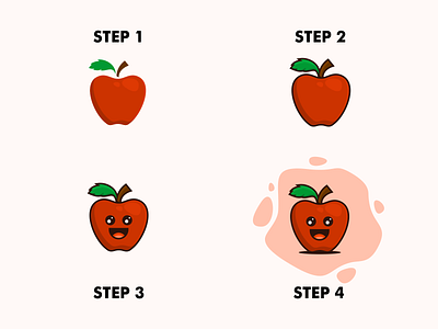 Apple Cute Mascot apple apple mascot brand branding cartoon cartoon logo color cute apple cute cartoon fruit logo mascot prio hans typography vector
