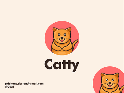 CUTE CAT MASCOT LOGO animal mascot brand branding cat cat logo cat mascot character design color cute cat design illustration logo prio hans typography vector