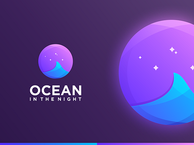 OCEAN IN THE NIGHT brand brand idnetity branding color design illustration logo logo designer ocean ocean logo prio hans typography ui vector