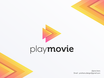 Play Movie Logo brand branding color design illustration logo movie logo play logo prio hans typography vector