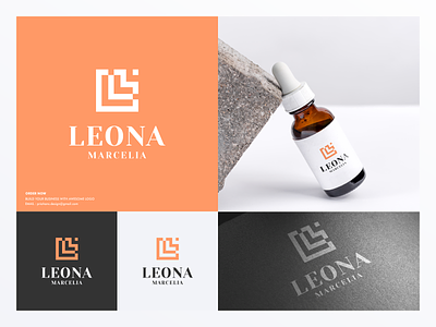 Bautycare logo for Leona Marcelia brand brand guidelines brand identity branding color design illustration letter lm lm logo logo prio hans style guide typography vector