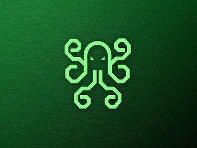 Green Octopus for sale graphicdesigner green illustration logo octopus