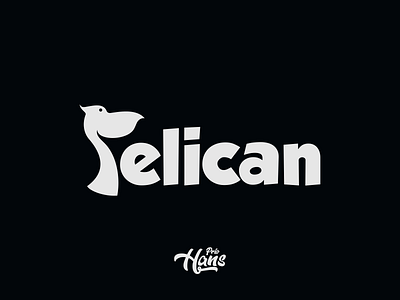 Pelican Wordmark Logo animal awesome brand branding color company design designer dualmeaning hidden meaning icon illustration ilusstration lettering logo pelican typography vector