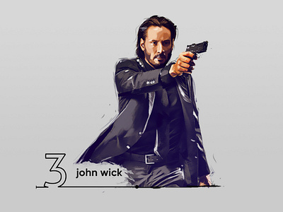 john wick digital painting (keanu REEVES)