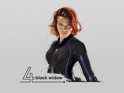 black widow digital painting (Scarlett Johansson) black widow character design design digital painting digitalart photoshop scarlett johansson wacom web design